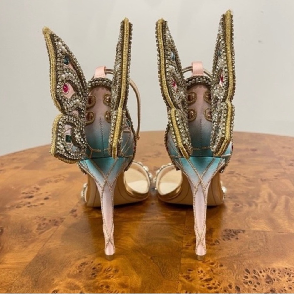 SOLD!! Sophia Webster | Rare Chiara 100 Crystal Embellished Butterfly Heels - Picture 8 of 8